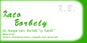 kato borbely business card